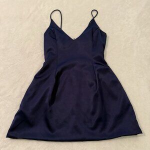 Lorette Strappy Fit & Flare Cocktail Party Mini Dress Womens Blue L